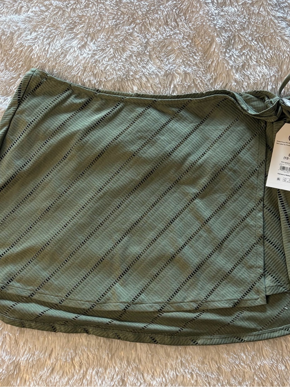 Time and Tru Olive Green Swim Coverup Skirt